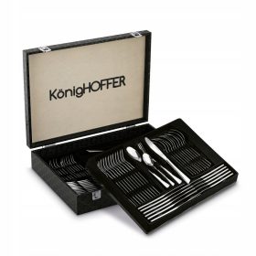   Set de Tacâmuri Konighoffer Serenity în Valiză de Piele, 72 de Piese pentru 12 Persoane
