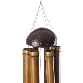    WIND GONG 100 CM BAMBUS CLOPOTE DE COCOS INDONEZIA PENTRU TERESA DE GRADINA