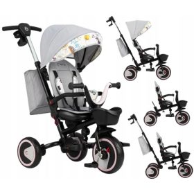    Triciclu 5-în-1 - MoMi INVIDIA MARIN BLUE - COș ROTATIV 360°