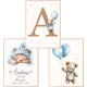  Set 3 postere A3 Ursuleti cu baloane, certificat de nastere, personalizare cu numele copilului