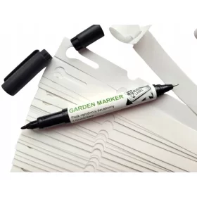    MARKER + Etichete de grădinărit în buclă pentru descrierea plantelor, ALB 160x17mm 100 buc