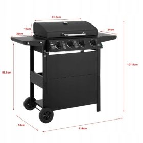    GRIL GAZ EL FUEGO SAN JOSE 4 ARZĂTORI REDUCTOR GRĂTAR FONTĂ!