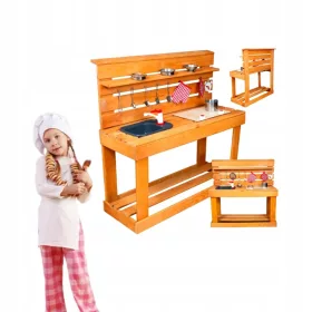   GARDEN MUD BUCATARIE pentru copii din lemn cu accesorii jucarie Hit