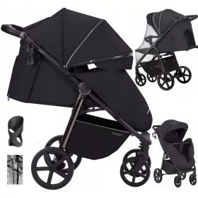   Carucior pentru copii Bravo 2023 CRL-5515 Jet Black + alte 2 produse