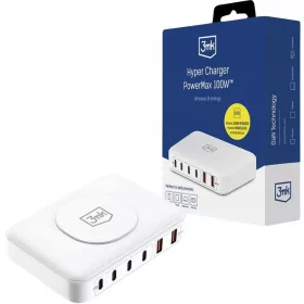    3mk Hyper Charger 100W încărcător de birou fără fir 4x USB-C 2x USB-A -