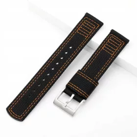  Curea ceas din pânză neagră C27 de 20 mm