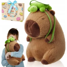    JUCĂRIE DE PLUȘ CAPYBARA CU RUCSAC 35 CM cadouri pentru copii