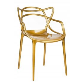  Scaun King Home LUXO, ABS auriu, material confortabil