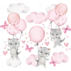  Autocolante de perete PISICI PISOI BALoane 50x100cm CAT 5