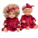  Rochie din velur roșu pentru Miniland 38cm, Minikane 34cm și Paola Reina