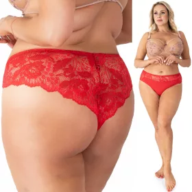    TANGA FULL DANTELA cu talie inalta PLUS SIZE phenome RED 44/46