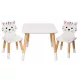  MESA ALB GRI MESA PISICI CAT 2 SCAUNE COPII