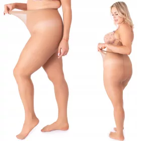    Colanți de mărime Plus 15den Bronz Mat Produs cu pană mare Polish Fenome