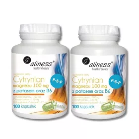   Set de Suplimente: 2 x Aliness Citrat de Magneziu cu Potasiu și Vitamina B6