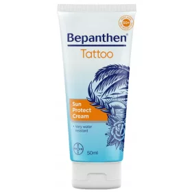   Cremă Protectoare Solară Bepanthen® Tattoo SPF 50+ - Protecție Înaltă pentru Tatuaje