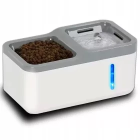    APĂ AUTOMATĂ CU VASC FANTÂNĂ 2 în 1 SENSOR LED 1,5 L pentru pisici și câini