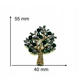  Broșă mare de copac, cristale frumoase