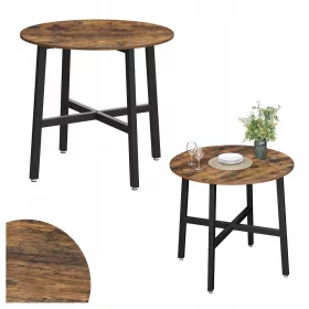  Masa Songmics Vasagle rotunda 80 x 80 x 75cm neagra