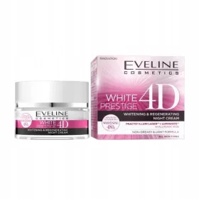    Eveline Cosmetics White Prestige 4D 0 SPF crema de noapte impotriva imperfectiunilor pentru fata 50 ml