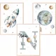  Set 3 postere A3 Space Planets, nume de copil