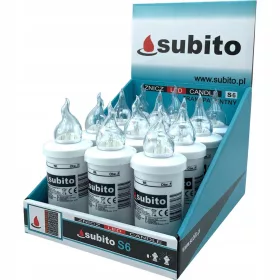   Set de 12 Lumânări LED SUBITO S6 pentru Cimitir, 15,7 cm - Rezistente la Ploaie și Economice