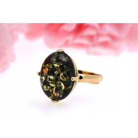  Inel, verde CHIHHLUMBRU BALTIC, argint 925 placat cu aur