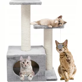    CAT SCRATCRATOR HOUSE TOWER STIL JUCARIE DE Zgariat LED 70cm