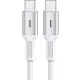  Korgy CCW12 Cablu USB-C - USB-C 60W 1,2m Nylon alb Încărcare rapidă