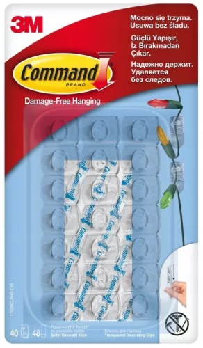 Command carlige transparente pentru decoratiuni, 120 bucati