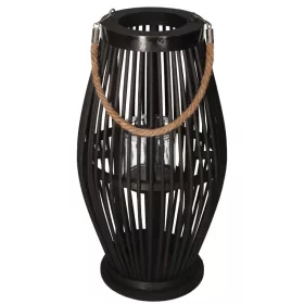  LANARNĂ DE BAMBUS, LANGARĂ DE ROTIN NEGRU, 60 CM