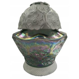  Lumanare SM Kamelia curcubeu argintiu 31cm