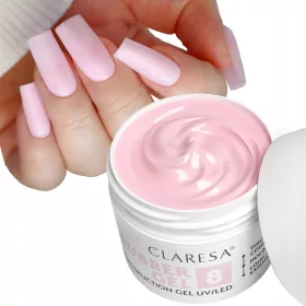    CLARESA RUBBER GEL 8 GEL GROS DE CONSTRUIRE CU TIxotropie, ROZ LAPTEOS 90 g
