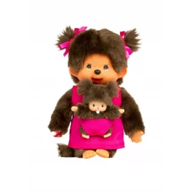  Bandai 23620 Monchhichi plus mama si copilul roz
