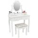  Masuta de toaleta Funfit, alb mat, 80 x 137 x 40 cm + Sticker pentru carti, benzi desenate, Mobilek Store
