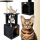  PETSTORY Stâlp de zgâriere negru CAT HOUSE SIZAL pat stâlp 4 nivele