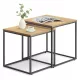  Masuta de cafea SoBuy blat patrat din lemn 38 x 38 x 41cm stejar sonoma