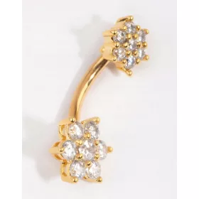    Lovisa - Piercing pentru floare cu mreană, din titan placat cu aur