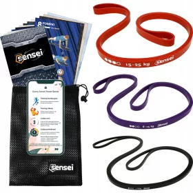    SET DE 3 EXERCIȚII POWER BAND, Benzi de rezistență pentru antrenament, tracțiuni