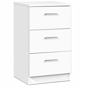  Costway Noptiera comoda cu sertare cu 3 sertare (HW61149WH)