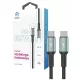  Cablu USB-C - USB-C Korgy CCB12 60W 1.2m Negru Nailon împletitură Diodă