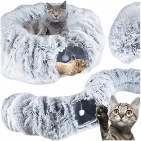    Pernă LED PENTRU PISIC ȘI CÂINE PELUȘ Moale TUNNEL HOUSE Jucărie 4in1