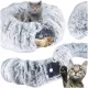  Pernă LED PENTRU PISIC ȘI CÂINE PELUȘ Moale TUNNEL HOUSE Jucărie 4in1