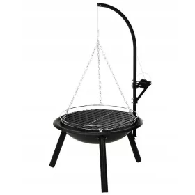  Semineu de gradina metalic cu gratar suspendat 50x100 cm