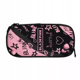    Kpop Negru Roz Kawaii Cutie de creion de mare capacitate Papetarie pentru studenti