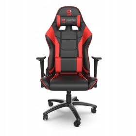    Scaun gaming SPC Gear SR300 V2, piele ecologică neagră și roșie