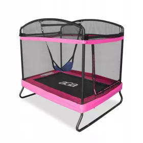    Trambulina de gradina pentru copii cu plasa dreptunghiulara 122x183 cm + leagan