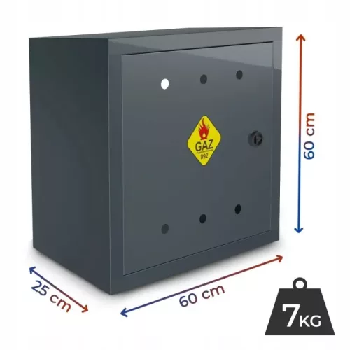 Dulap gaz Jurdaw SG60GS 600 × 600 × 250 mm fără perete din spate, antracit