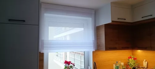 Panou de perdea alb în stil rulou 80 × 120 cm