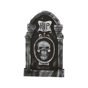  Piatra funerara RIP cu craniu de Halloween 50x30 cm