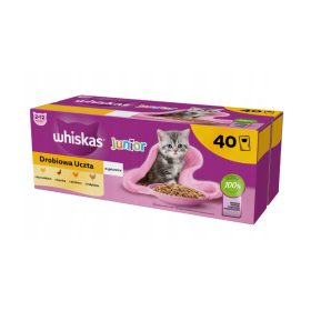    WHISKAS JUNIOR PĂSĂRĂ SĂRBĂTORUL AMESTEC DE AROMURI ÎN JELEU PENTRU PISICI 40x85g